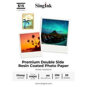 A4 Premium Double Side Resin Coated Photo Paper 20 Sheets 250g