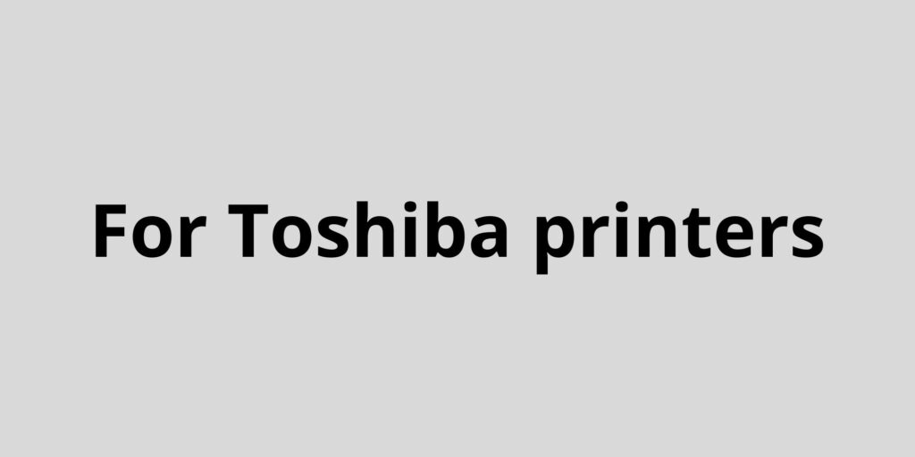 Toshiba Printer Repair
